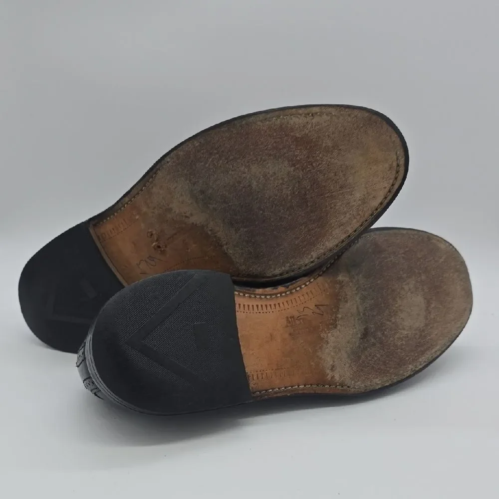 Allen Edmonds Black Leather Tassel Kiltie Loafers